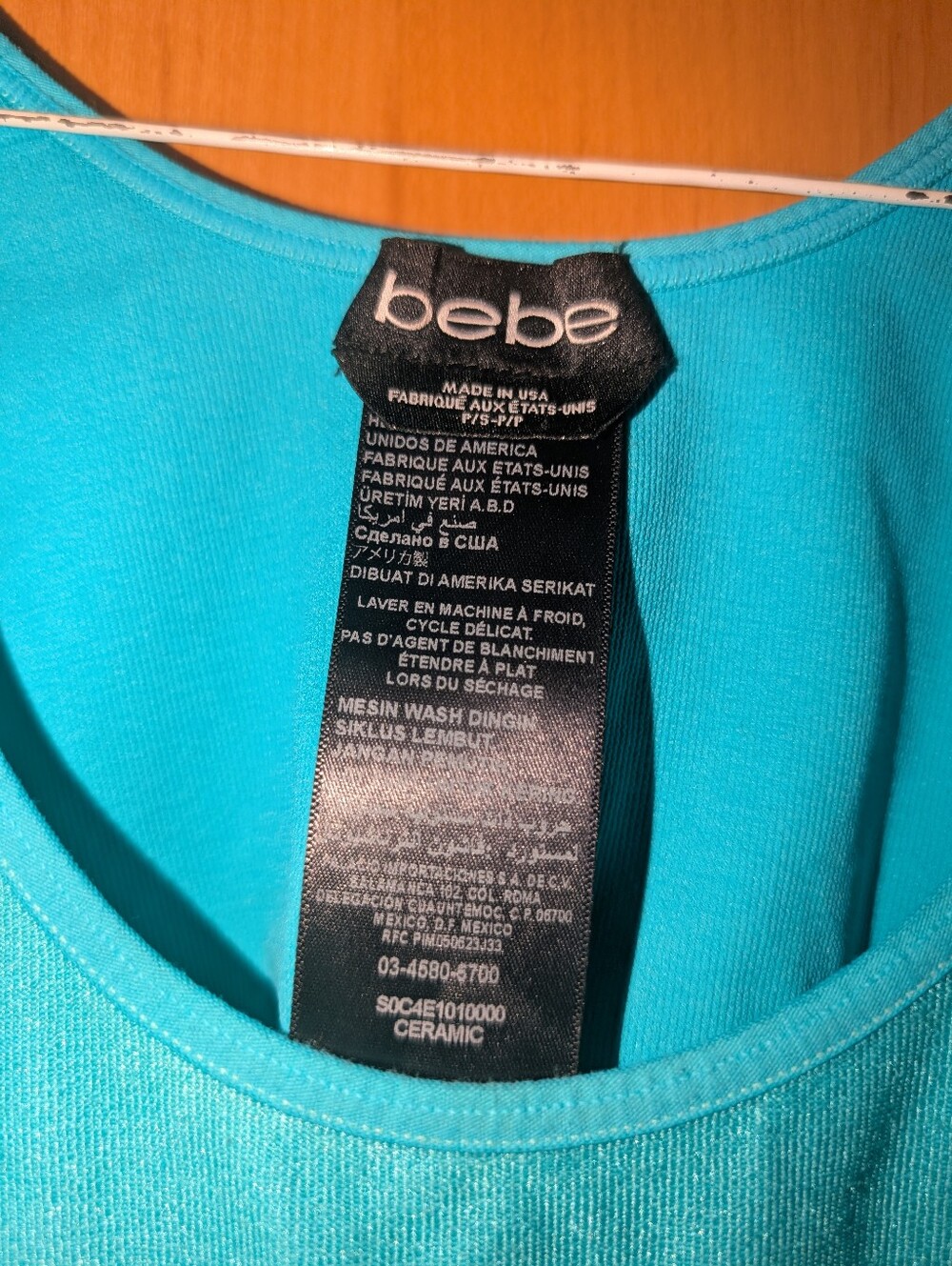 bebe Turquoise Scoop Neck Bodycon Midi Dress - Picture 5 of 5